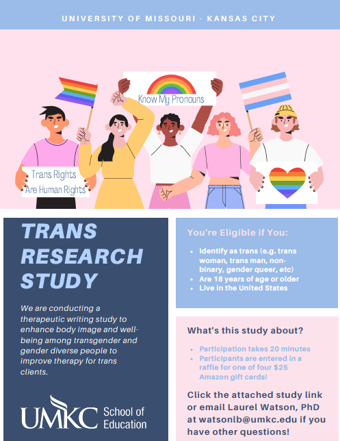 Therapeutic writing to enhance body image and well-being among transgender people Flyer