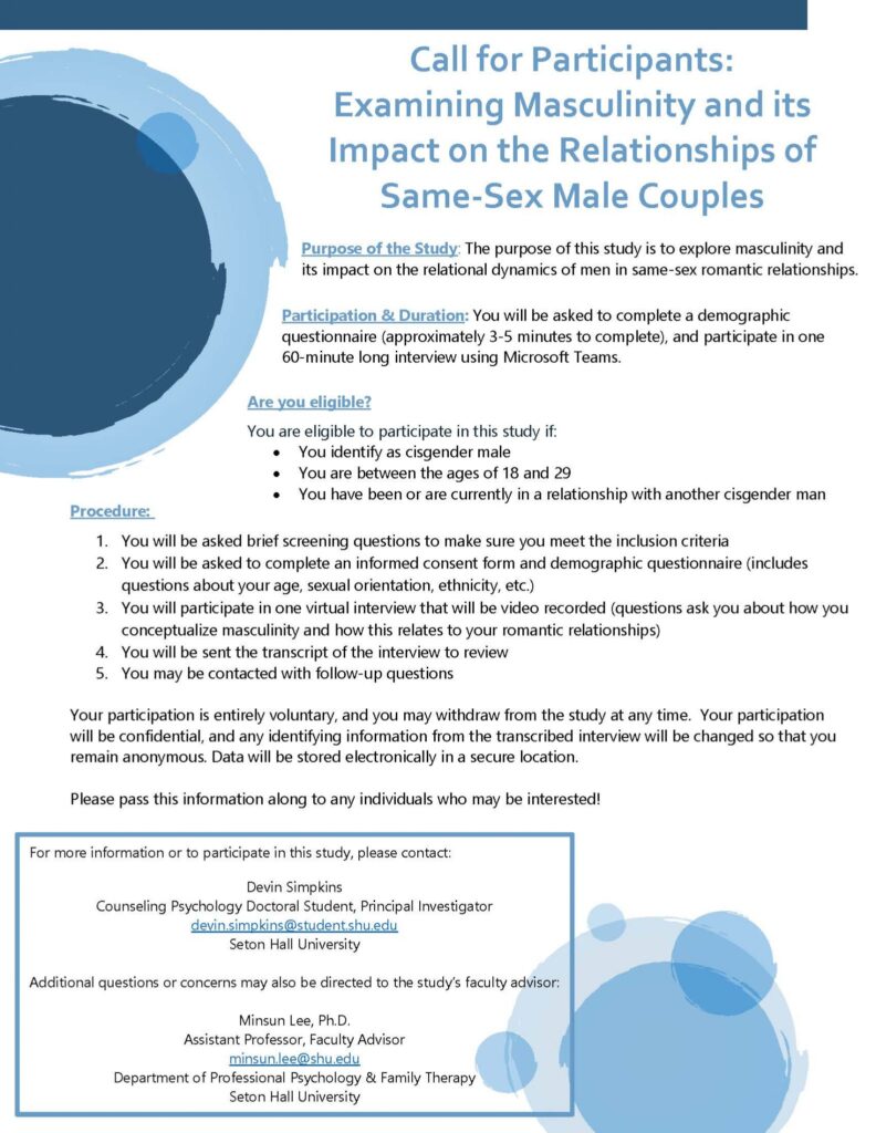 Exploring masculinity and its impact on the relational dynamics flyer